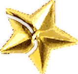 the back of the brass star charm in a gold colour